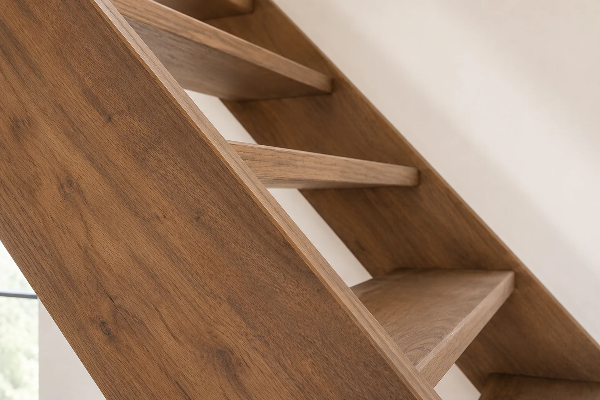 Maatwerk houten trap in massief eik — interieur renovatie door schrijnwerker BVDH · Sint-Martens-Latem door BVDH